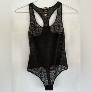 Victoria secrets black size small lace bodysuit brand new with tags on it